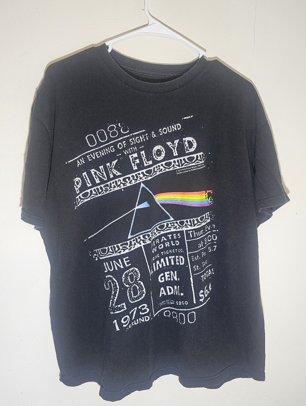 y2k Pink Floyd “An Evening Of Sight & Sound” 2011 Black Graphic Shirt XL X Large
